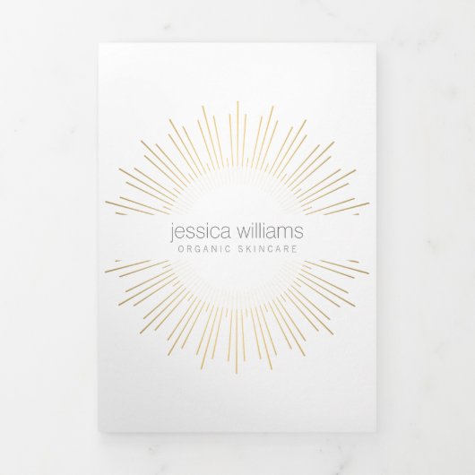 エレガント美しい金ゴールド日が差すことパンフレット 三つ折りカード (カバー)