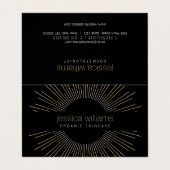 エレガント美しい金ゴールド日が差すことブラック折り畳み 名刺 (外部フラット)