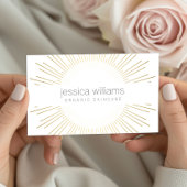 エレガント美しい金ゴールド日が差すこと美容師、サロン 名刺