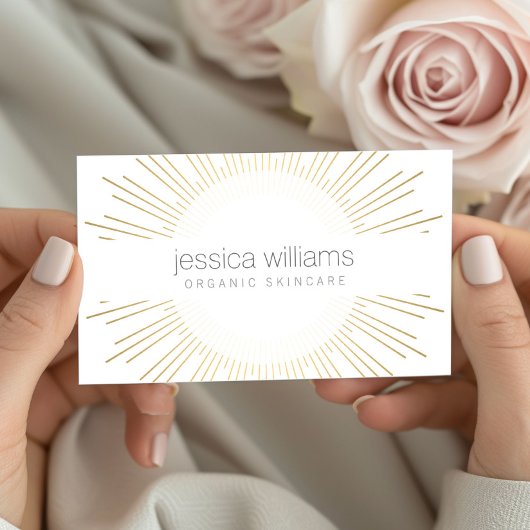 エレガント美しい金ゴールド日が差すこと美容師、サロン 名刺