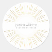 エレガント美しい金ゴールド日が差すこと ラウンドシール (正面)