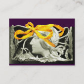 エレガント美しい黒と白，黄色の紫 名刺 (裏面)