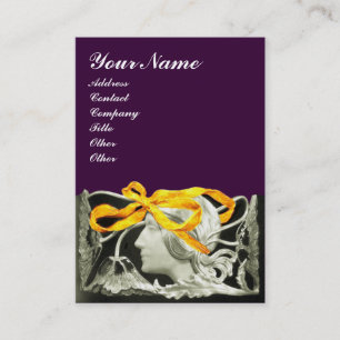 エレガント美しい黒と白，黄色の紫 名刺