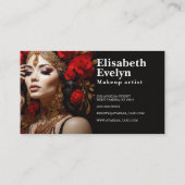 エレガント美しい:赤いバラと金ゴールドgt56 名刺 (裏面)