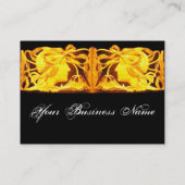 エレガント美しい/金ゴールド黄色の弓と女性。花 名刺 (裏面)