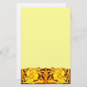 エレガント美しい/黄色い弓と花の女性 便箋 (正面/裏面)