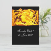 エレガント美しい/黄色い弓と花の女性 招待状 (スタンド正面)