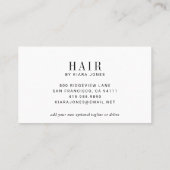 エレガント美容師カスケーディングヘアフォト 名刺 (裏面)