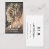 エレガント美容師カスケーディングヘアフォト 名刺 (正面/裏面)