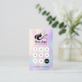 エレガント美容師ロゴ報酬ホログラフィー ロイヤリティカード (スタンド正面)