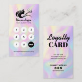 エレガント美容師ロゴ報酬ホログラフィー ロイヤリティカード (正面/裏面)