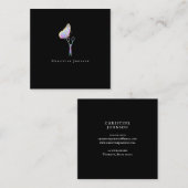 エレガント美容師ロゴ スクエア名刺 (正面/裏面)