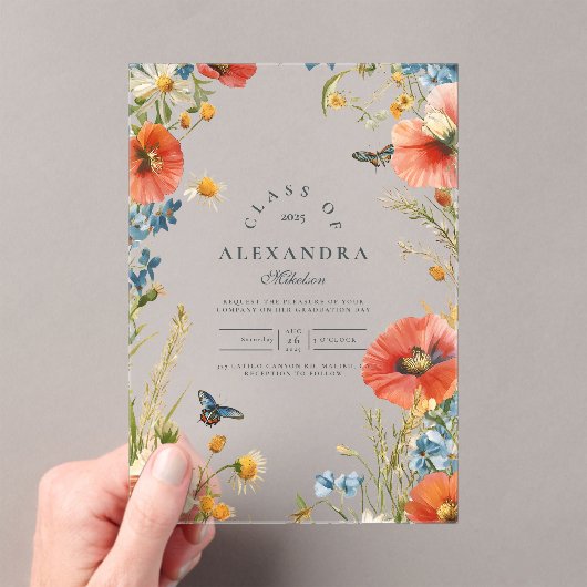 エレガント美野花卒業会 アクリル招待状 (インサイチュ (ポータブル))