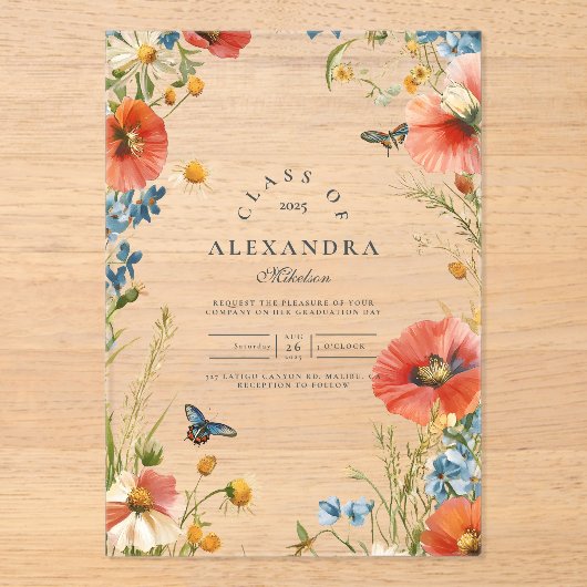 エレガント美野花卒業会 アクリル招待状 (正面)