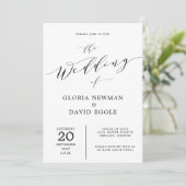 エレガント聖なる書物、 経典書道結婚式招待状 招待状 (スタンド正面)