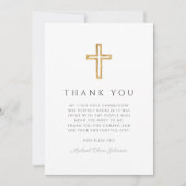エレガント聖化緑の宗教十字第1聖餐式 サンキューカード (正面)