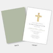 エレガント聖緑の宗教十字架の確認 招待状