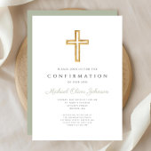 エレガント聖緑の宗教十字架の確認 招待状