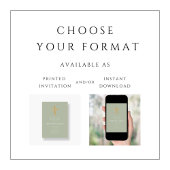 エレガント聖緑の宗教十字洗礼 招待状