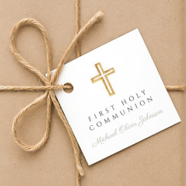 エレガント聖緑の宗教少年ファースト・コミュニオン フェイバータグ
