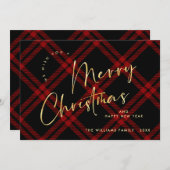 エレガント聖降誕祭のミニマリスト シーズンカード (正面/裏面)