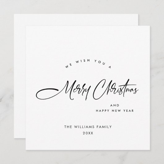 エレガント聖降誕祭のミニマリスト シーズンカード (正面/裏面)