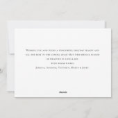 エレガント聖降誕祭のミニマリスト シーズンカード (裏面)