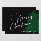 エレガント聖降誕祭のミニマリスト シーズンカード (正面/裏面)