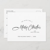 エレガント聖降誕祭のミニマリスト シーズンポストカード (正面/裏面)