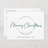 エレガント聖降誕祭のミニマリスト シーズンポストカード (正面/裏面)