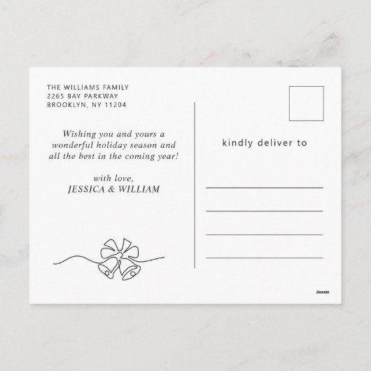 エレガント聖降誕祭のミニマリスト シーズンポストカード (裏面)