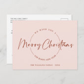 エレガント聖降誕祭のミニマリスト シーズンポストカード (正面/裏面)