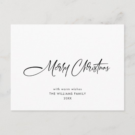 エレガント聖降誕祭のミニマリスト シーズンポストカード (正面)