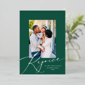 エレガント聖降誕祭の写真シルバー 箔シーズンカード (立ち正面)