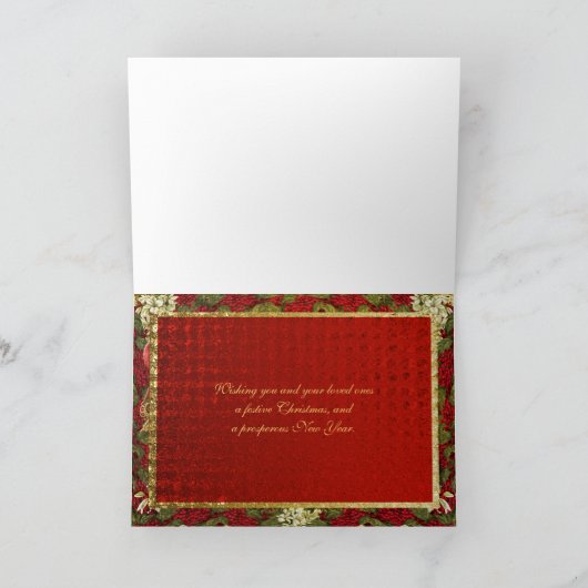 エレガント聖降誕祭の挨拶伝統的クリスマス シーズンカード (内部)