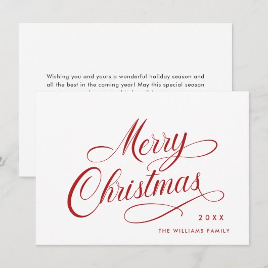 エレガント聖降誕祭の挨拶 シーズンカード (正面/裏面)