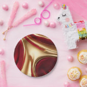 エレガント聖降誕祭の赤と金ゴールド ペーパープレート (パーティー)