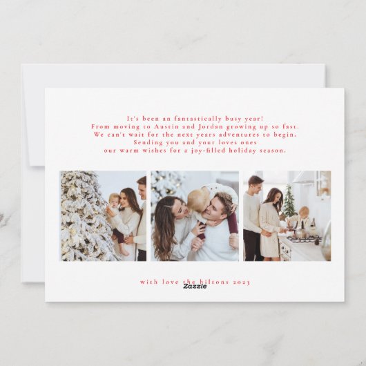 エレガント聖降誕祭 | 6枚の写真数々のが幸せ シーズンカード (裏面)