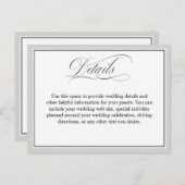 エレガント脚本の結婚詳細 ポストカード (正面/裏面)