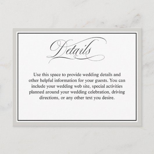 エレガント脚本の結婚詳細 ポストカード (正面)