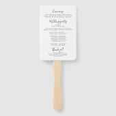 エレガント脚本シンプル結婚式プログラム ハンドファン (裏面)
