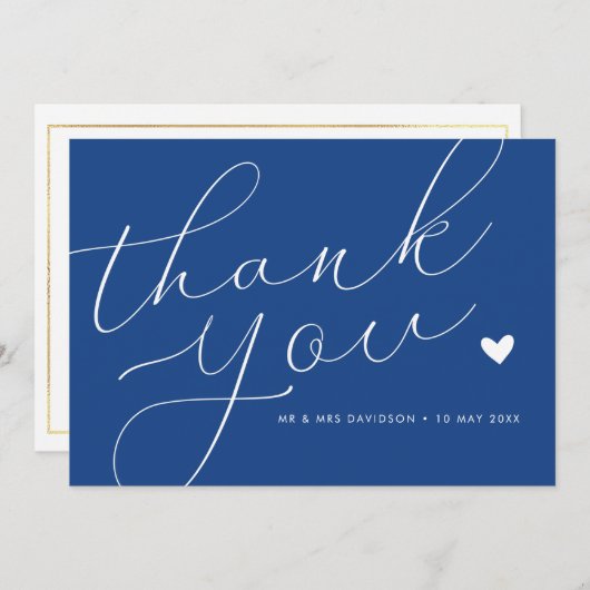 エレガント脚本マルセイユ結婚ルの サンキューカード (正面/裏面)