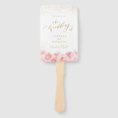 エレガント脚本金ゴールド赤面フローラ結婚式 ハンドファン (正面)