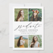 エレガント脚本4写真卒業パーティー 招待状 (正面)