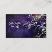 エレガント自然アート濃紫色の水彩デザイン 名刺 (正面)