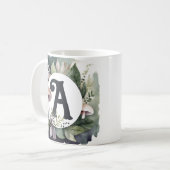 エレガント自然キノコイニシャルの選択 コーヒーマグカップ (正面左)