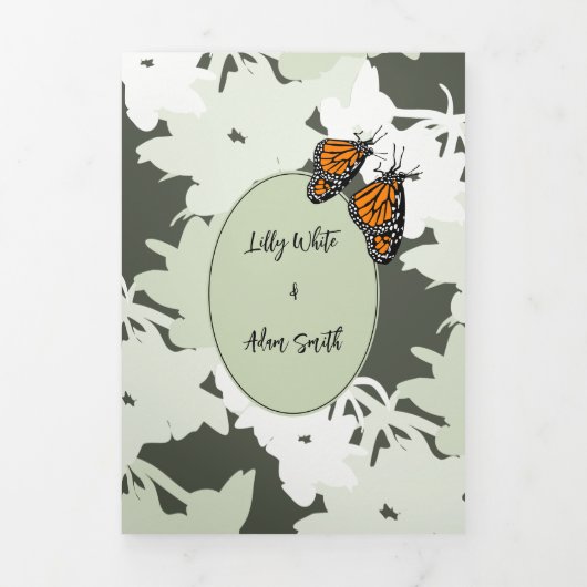 エレガント自然テーマ結婚式招待状 三つ折り招待状 (カバー)