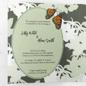 エレガント自然テーマ結婚式招待状 三つ折り招待状 (内部最初)
