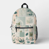 エレガント自然パッチワーク プリントバックパック (正面)
