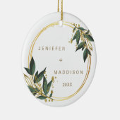 エレガント自然パーソナライズされた名 セラミックオーナメント (右)